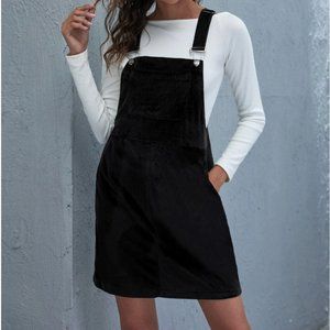 Corduroy Kangaroo  Pocket Overall Dress
